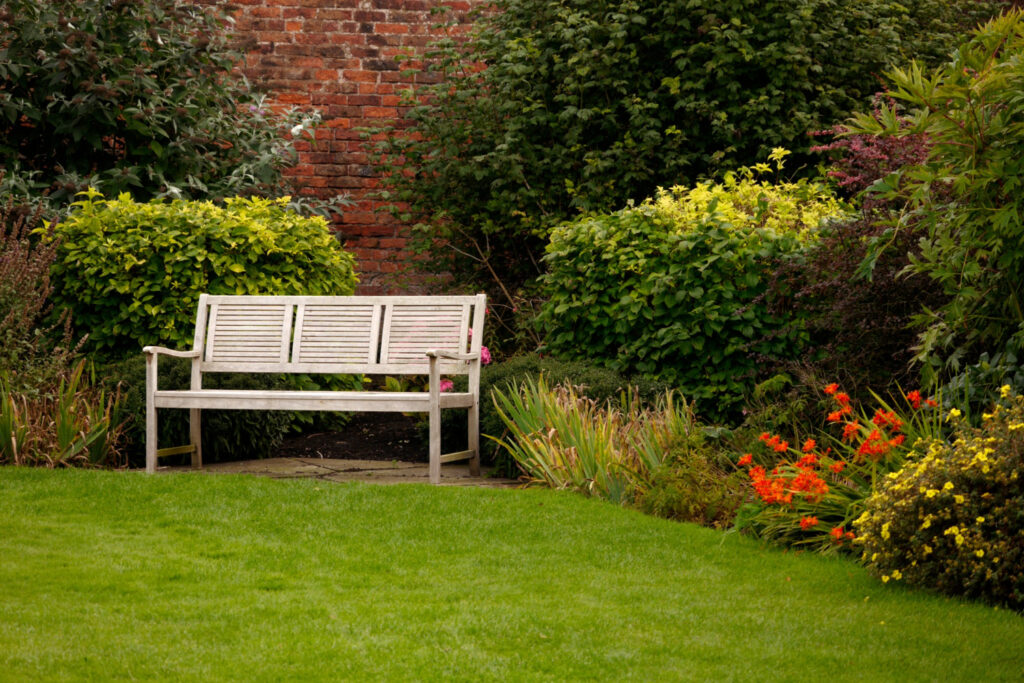 shot-white-bench-park